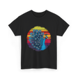 Retro Peacock Art Peacock T-Shirt - Black