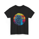 Retro Peacock Art Peacock T-Shirt - Black