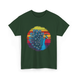 Retro Peacock Art Peacock T-Shirt - Forest Green