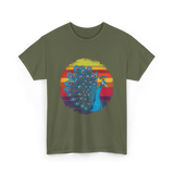 Retro Peacock Art Peacock T-Shirt - Military Green