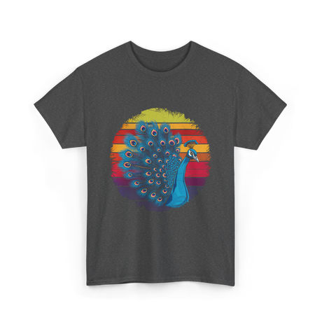 Retro Peacock Art Peacock T-Shirt - Dark Heather