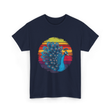 Retro Peacock Art Peacock T-Shirt - Navy