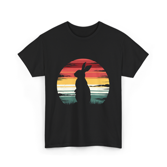 Retro Rabbit Artwork Bunny Lover T-Shirt - Black