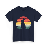 Retro Rabbit Artwork Bunny Lover T-Shirt - Navy