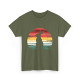 Retro Rabbit Artwork Bunny Lover T-Shirt - Military Green