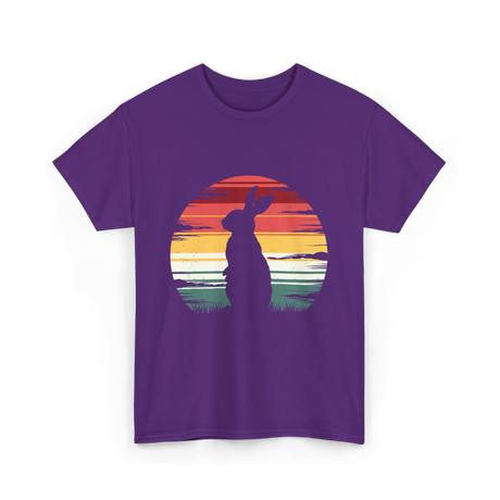 Retro Rabbit Artwork Bunny Lover T-Shirt - Purple