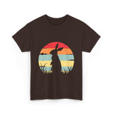 Retro Rabbit Bunny Lover T-Shirt - Dark Chocolate