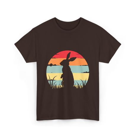 Retro Rabbit Bunny Lover T-Shirt - Dark Chocolate