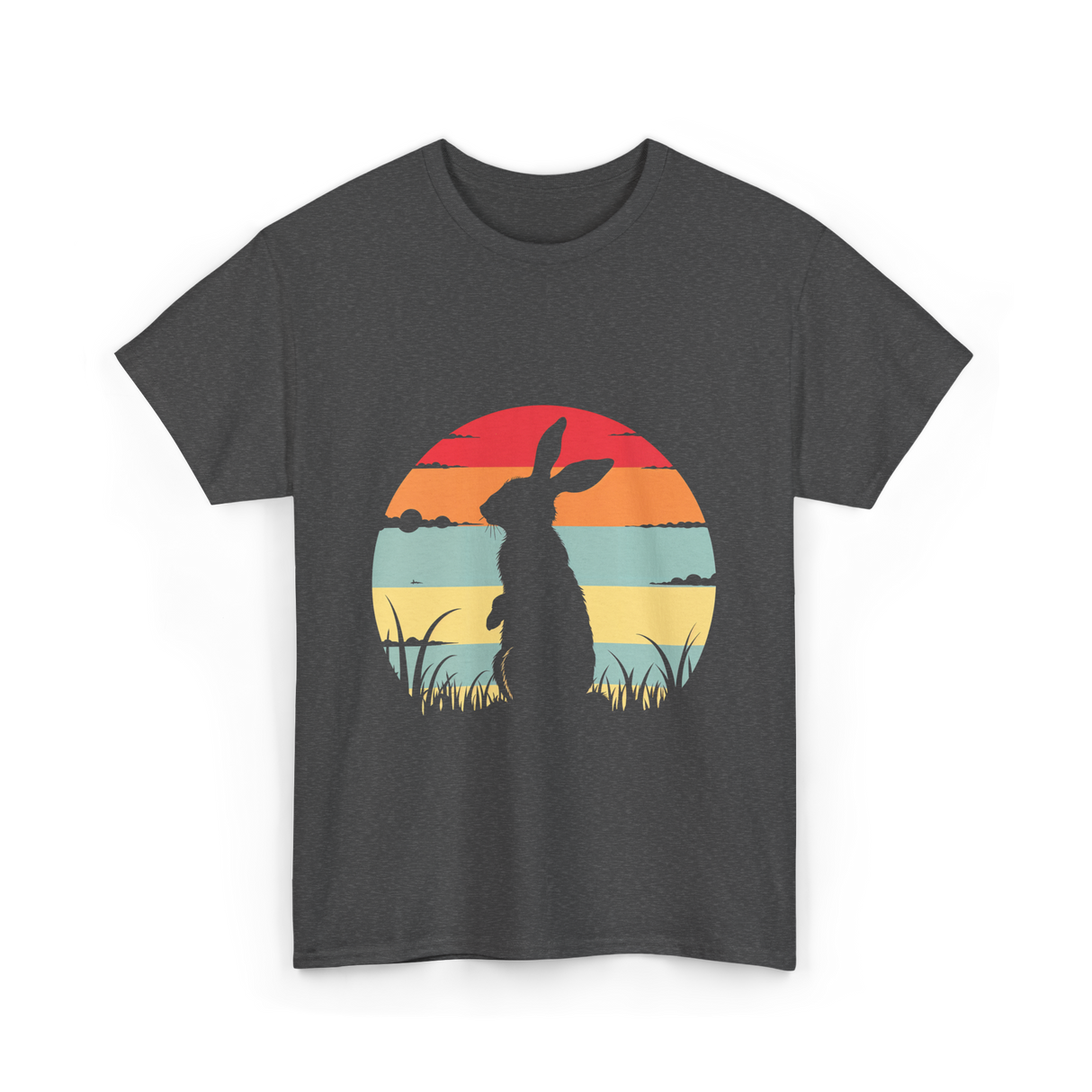 Retro Rabbit Bunny Lover T-Shirt - Dark Heather