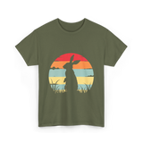 Retro Rabbit Bunny Lover T-Shirt - Military Green