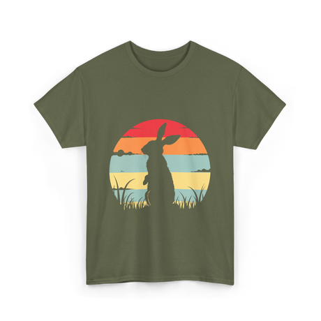 Retro Rabbit Bunny Lover T-Shirt - Military Green