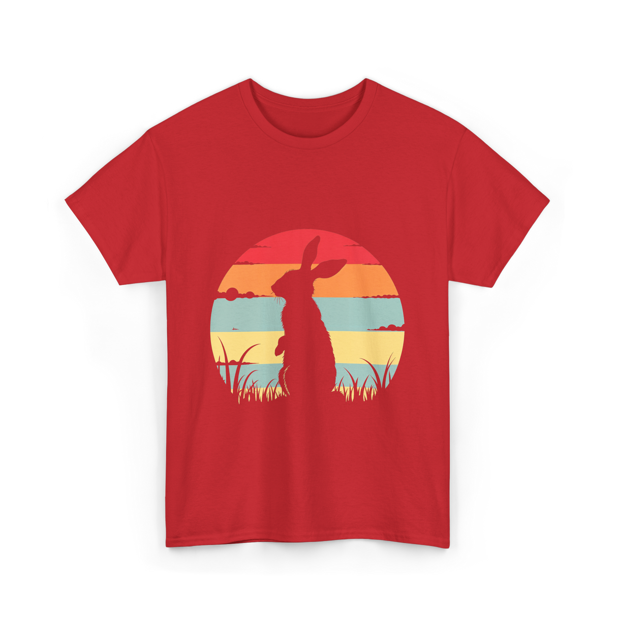 Retro Rabbit Bunny Lover T-Shirt - Red