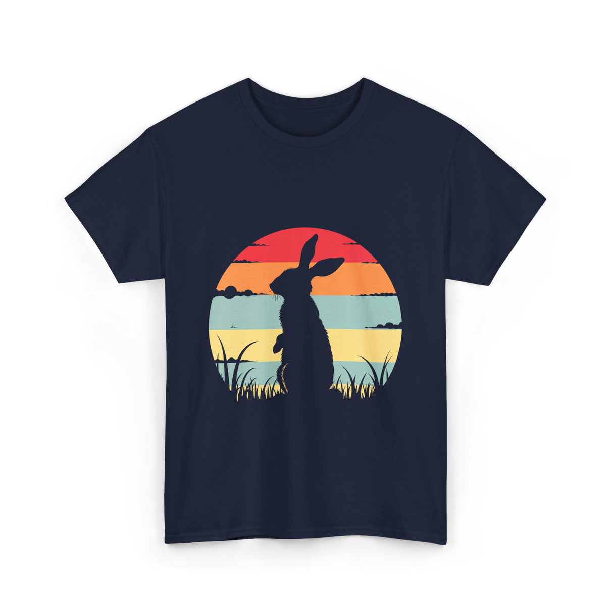 Retro Rabbit Bunny Lover T-Shirt - Navy