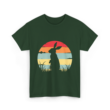 Retro Rabbit Bunny Lover T-Shirt - Forest Green