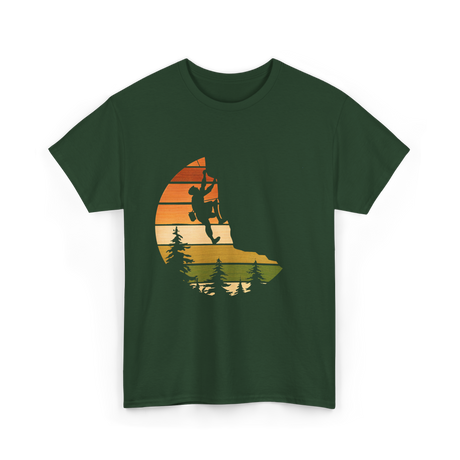 Retro Rock Climbing Climber T-Shirt - Forest Green