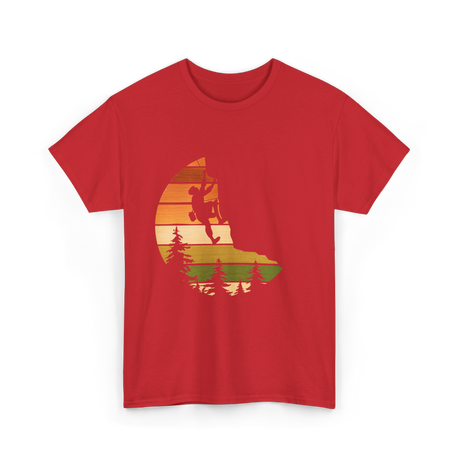 Retro Rock Climbing Climber T-Shirt - Red