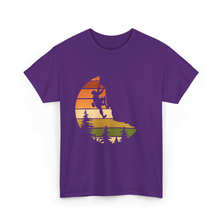 Retro Rock Climbing Climber T-Shirt - Purple