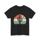 Retro Saguaro Cactus Sunset Cactus T-Shirt - Black