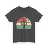 Retro Saguaro Cactus Sunset Cactus T-Shirt - Dark Heather