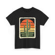 Retro Saguaro Sunset Cactus T-Shirt - Black