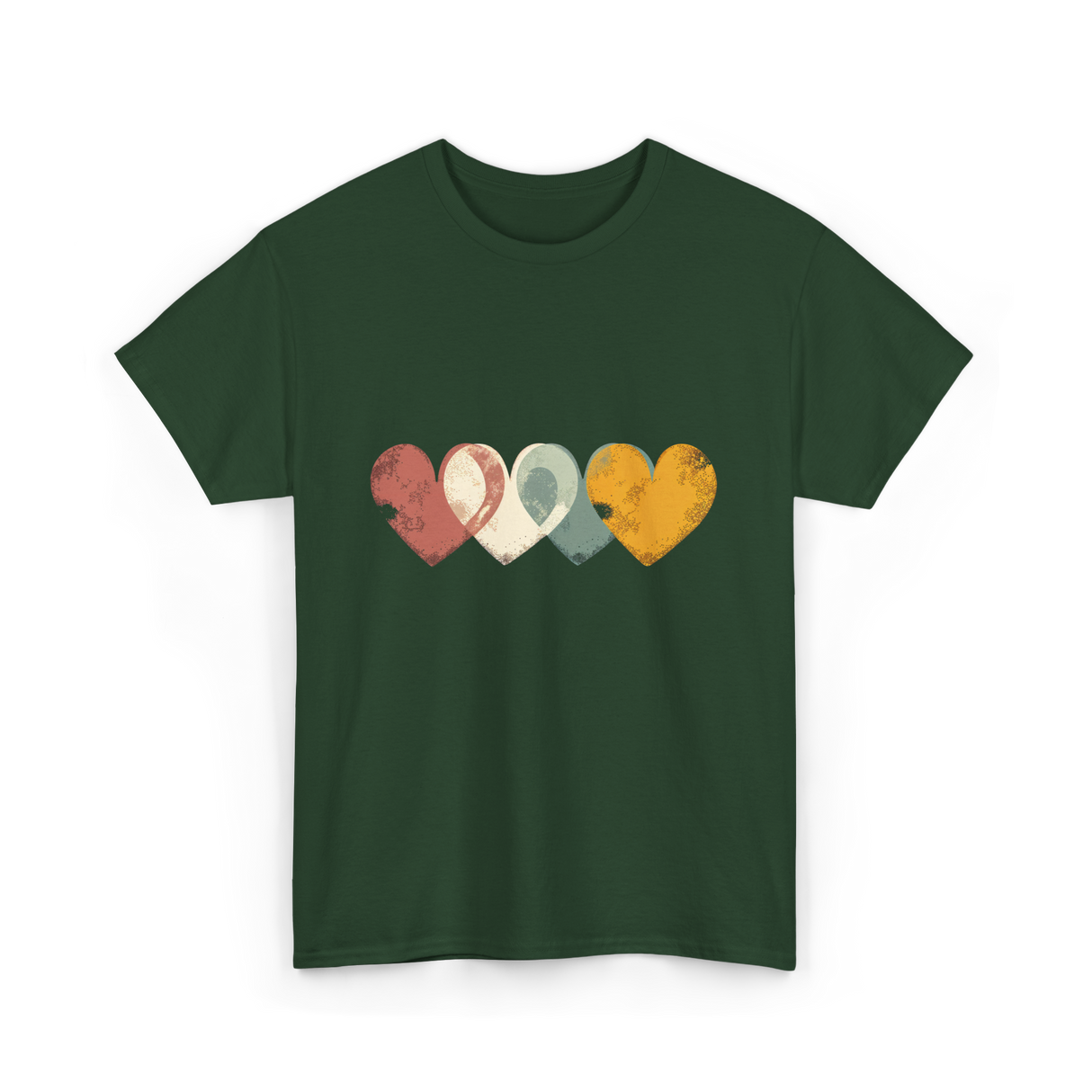 Retro Valentine T-Shirt - Forest Green