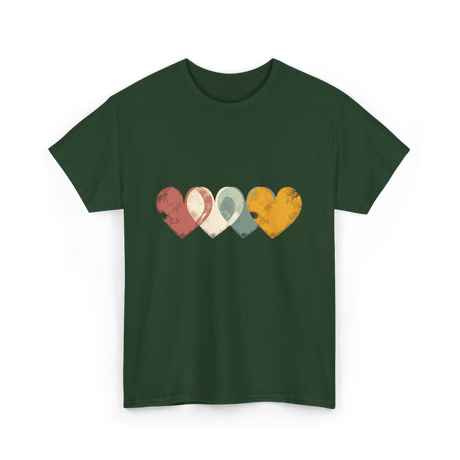 Retro Valentine T-Shirt - Forest Green