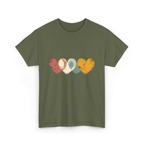 Retro Valentine T-Shirt - Military Green