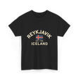 Reykjavik Iceland History Flag T-Shirt - Black