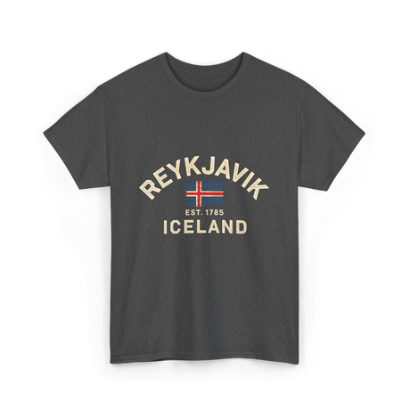 Reykjavik Iceland History Flag T-Shirt - Dark Heather