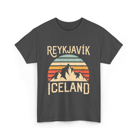 Reykjavík Iceland Mountains Travel T-Shirt - Dark Heather