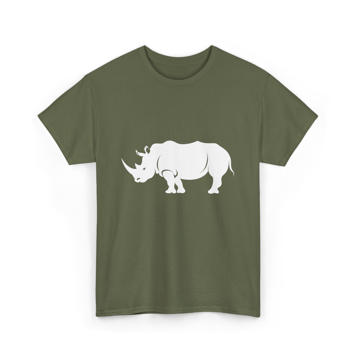 Rhino Design Wildlife Rhinos T-Shirt - Military Green