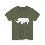 Rhino Design Wildlife Rhinos T-Shirt - Military Green