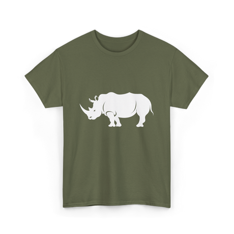 Rhino Design Wildlife Rhinos T-Shirt - Military Green