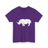 Rhino Design Wildlife Rhinos T-Shirt - Purple