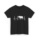 Rhino Heartbeat Rhino Wildlife T-Shirt - Black