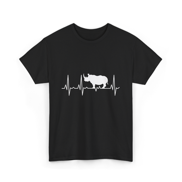 Rhino Heartbeat Rhino Wildlife T-Shirt - Black