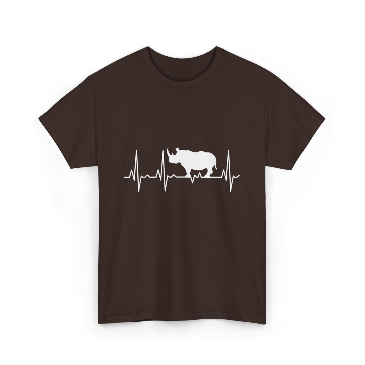 Rhino Heartbeat Rhino Wildlife T-Shirt - Dark Chocolate