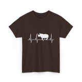 Rhino Heartbeat Rhino Wildlife T-Shirt - Dark Chocolate