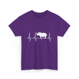 Rhino Heartbeat Rhino Wildlife T-Shirt - Purple