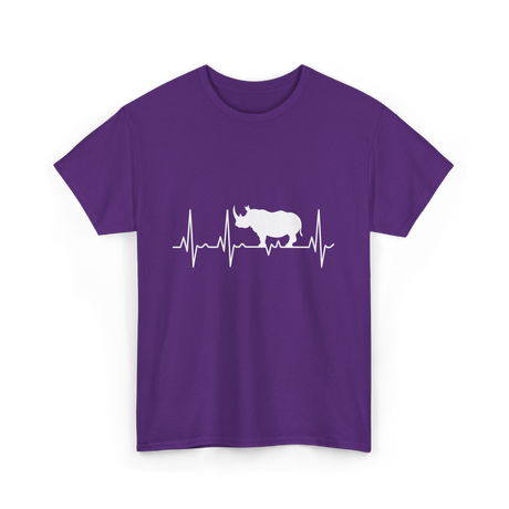 Rhino Heartbeat Rhino Wildlife T-Shirt - Purple