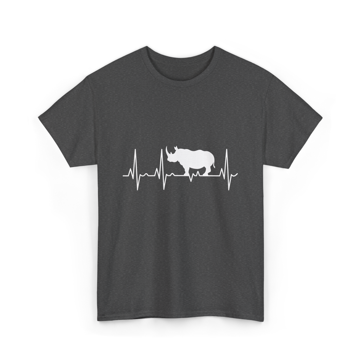 Rhino Heartbeat Rhino Wildlife T-Shirt - Dark Heather