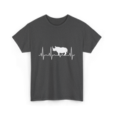 Rhino Heartbeat Rhino Wildlife T-Shirt - Dark Heather