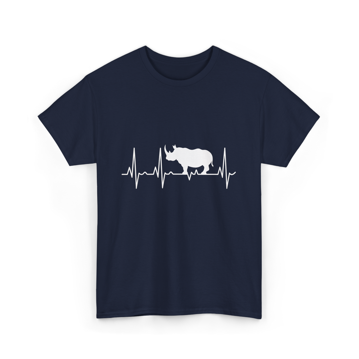 Rhino Heartbeat Rhino Wildlife T-Shirt - Navy