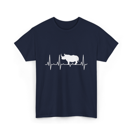 Rhino Heartbeat Rhino Wildlife T-Shirt - Navy