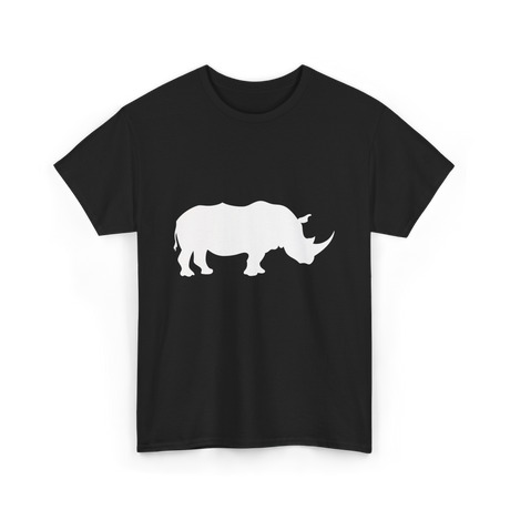 Rhino Silhouette Wildlife Conservation T-Shirt - Black