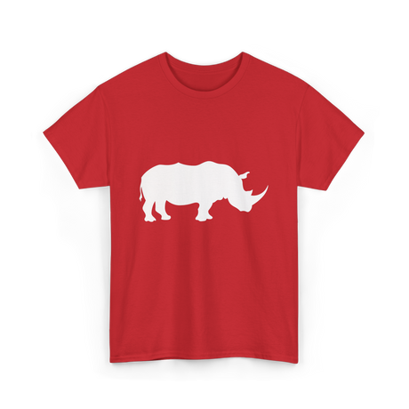 Rhino Silhouette Wildlife Conservation T-Shirt - Red