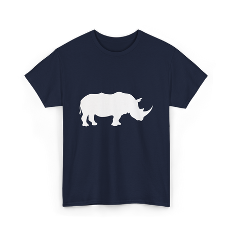 Rhino Silhouette Wildlife Conservation T-Shirt - Navy