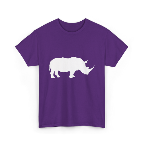 Rhino Silhouette Wildlife Conservation T-Shirt - Purple