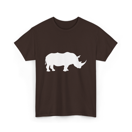 Rhino Silhouette Wildlife Conservation T-Shirt - Dark Chocolate