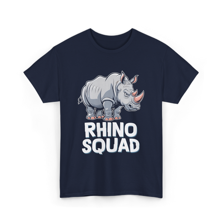 Rhino Squad Rhinoceros Wildlife T-Shirt - Navy